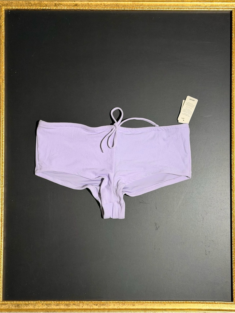aerie Lilac Ribbed Boyshort Swim Bottoms